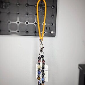 Gemstone Car Mirror Chain | Citrine, Blue Aventurine, Amazonite & Tiger Eye